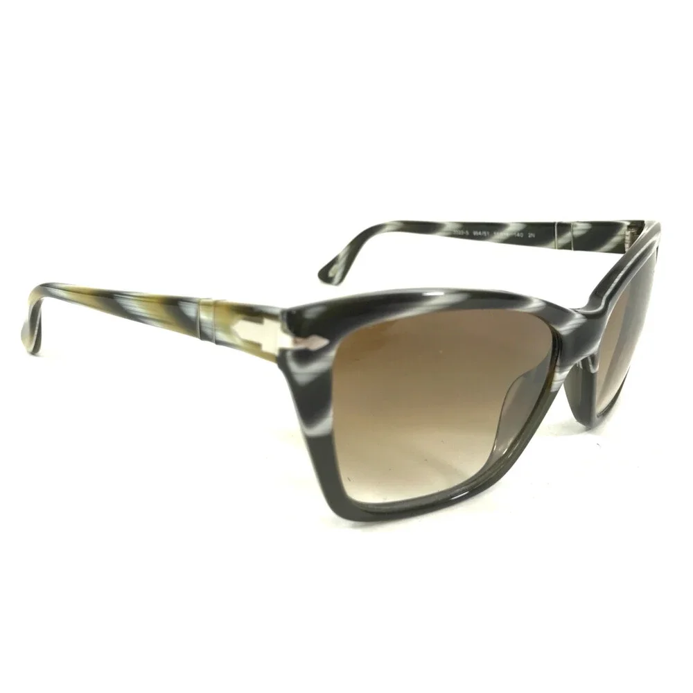 Persol Sunglasses 3023-S 954/51 Brown White Cat Eye Frames Brown Gradient Lenses